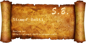 Stumpf Betti névjegykártya